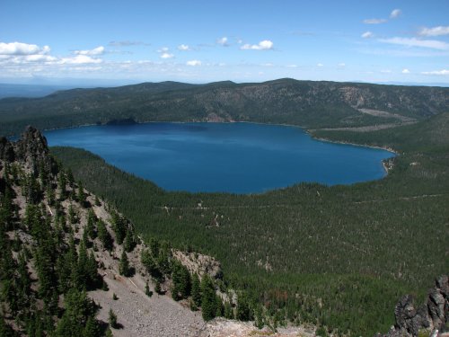 Paulina Lake from Paulina Peak